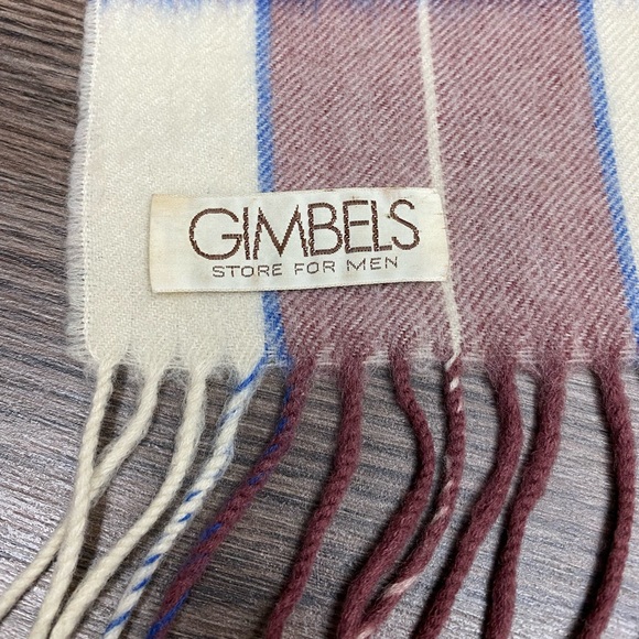 Gimbels Red, White & Blue Tartan Plaid Scarf - Picture 2 of 5